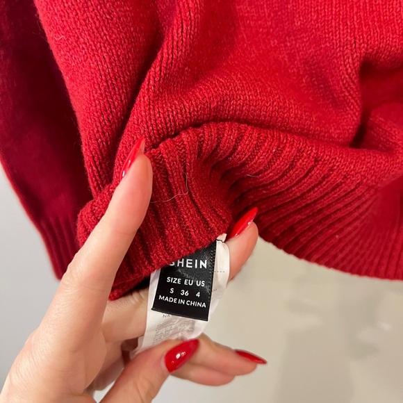 SHEIN Vibrant Red Knit Sweater - Picture 3 of 3